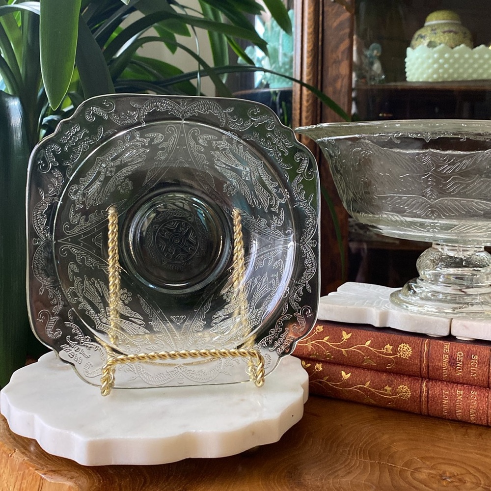 5 Piece Indiana Glass Madrid Recollection Set 2 Glasses, Serving Bowl + 2 Bowls - Picture 9 of 11